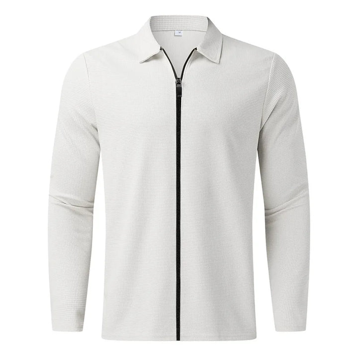 ZAVERO™ Waffle Knit Zip-Up Jacket