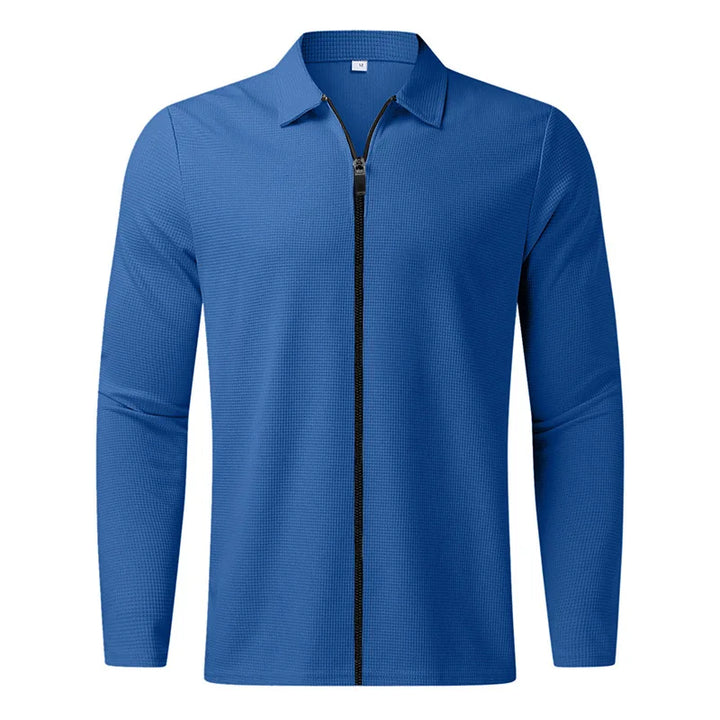 ZAVERO™ Waffle Knit Zip-Up Jacket