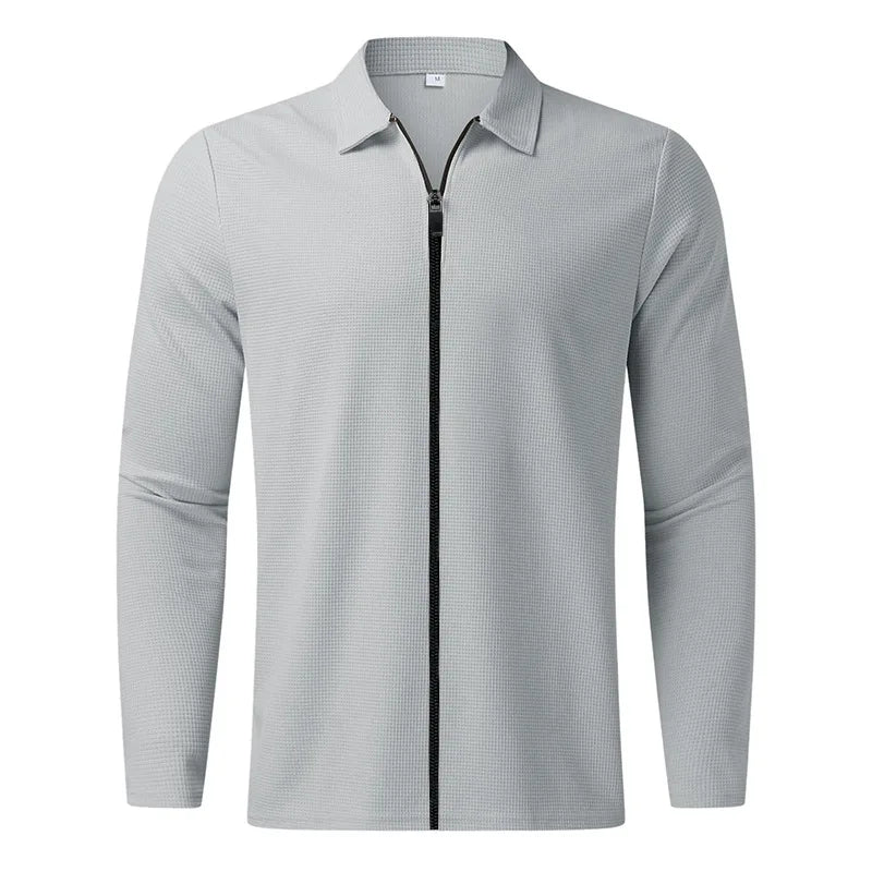 ZAVERO™ Waffle Knit Zip-Up Jacket
