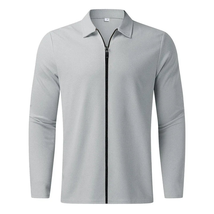 ZAVERO™ Waffle Knit Zip-Up Jacket