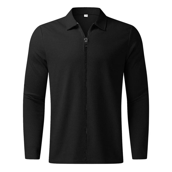 ZAVERO™ Waffle Knit Zip-Up Jacket