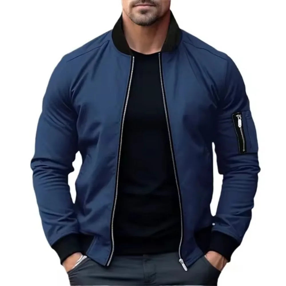 ALVESCO™ Men’s Solid Color Bomber Jacket